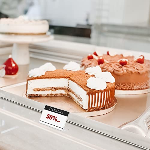 Daletu Mini Acrylic Sign Holder, 30 Pcs 3.14" X 1.96" Clear Plastic Table Top Name Card Price Tag Lable Display Stand #TOP4