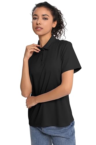 3 Pack Women's Polo Shirts Short Sleeve 3 Buttons Collared Golf T Shirts Quick Dry Work Uniform & Casual Top4