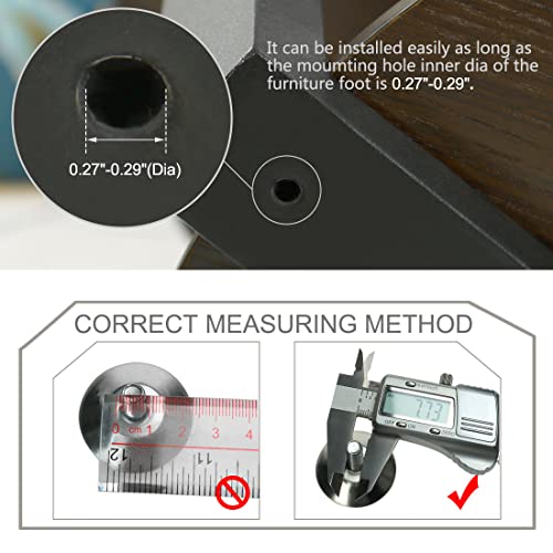 Sourcingmap M8 x 28 x 30mm Furniture Glide Leveling Feet Adjustable Leveler Floor Protector for Home Restaurant Table Leg 12 Pack - Image 3