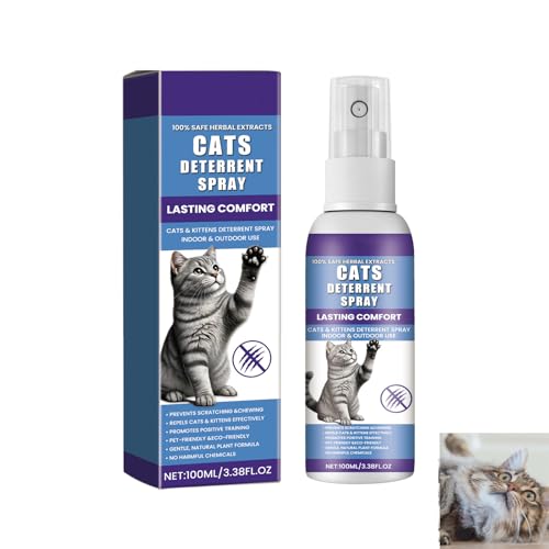 GNAUMORE Spray Anti Arañazos para Gatos Sofá,Protector Sofa Gato Arañazo,Spray de Entrenamiento para Gatos,Espray Antiarañazos,Ideal para Uso Indoor y Outdoor con Cat y Gatitos,60ml