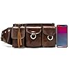 Xieben Vintage Leather Fanny Pack for Men Waist Bag Hip Outdoor Travel Purse Phone Bum Belt Messenger Shoulder Sling Chest Bags Brown #5