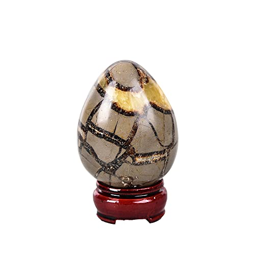 Image of AMOYSTONE Natural Septarium Quartz Crystal Egg with Base for Healing Reiki Single 2.5-3 inch, for Healing Reiki Witchcraft Meditation