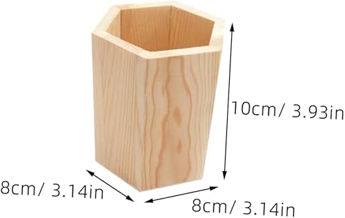 Miniatura 2 de Contenedor de madera para bolígrafo, 2 piezas, soporte para bolígrafo de pino para soporte de madera para escritorio, taza de escritorio,