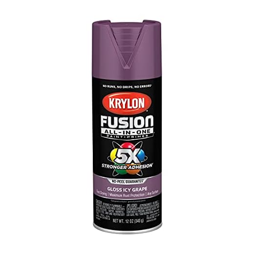 Krylon K02709007 Fusion All-In-One Spray Paint for Indoor/Outdoor Use, Gloss Icy Grape Purple