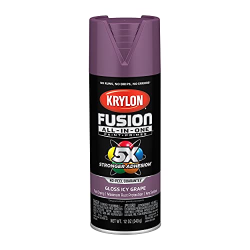 Image of Krylon Fusion All-In-One Adhesive Spray Paint for Indoor /Outdoor Use, 12 oz, Icy Grape