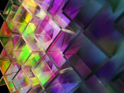 Image of CopesFuda Dichroic Mirror Wall Art - 3D Optical Illusion - Unique Decor for Living Room, Bedroom, Office,