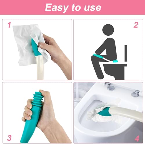 Toilettenhilfe-Set, Toilettenhilfe Zum Abwischen des Gesäßes, Einbeziehen po Dusche, Silikon + Abs-Material Hilfsmittel für Senioren im Alltag, Hilfsmittel Nach Hüft op, Happy po Dusche