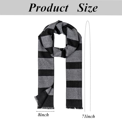 Eybila Adult Costume Accessories Mens Winter Knitted Scarf Black And Grey Striped Halloween Cosplay Party Supplies Gru Minion thumb #1