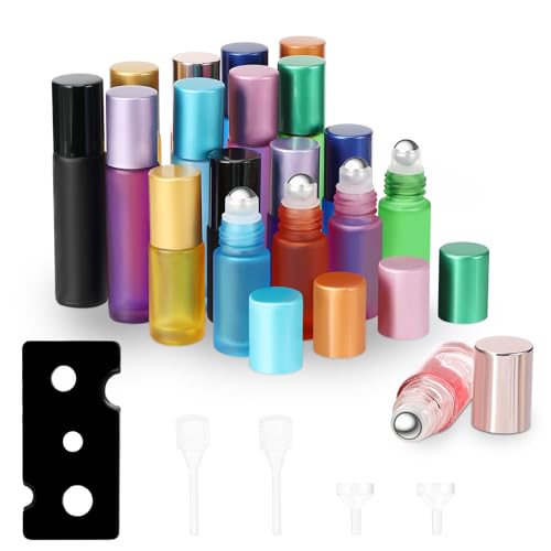 Zikenis 18 Piezas Botellas Roll On Cristal, 10ml 5ml Color...