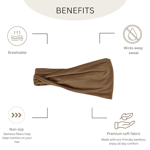 Bamboo Nonslip Soft Boho Stretchy Headband for Women's Hair (Sunbeam) - Image 4