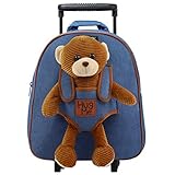 BEQUEMES MEHRZWECK DESIGN: Dieser Kinder-Rollrucksack ist ideal für den täglichen Gebrauch und den Urlaub im Ausland; die Länge des Riemens kann an Ihre kleinen Kinder angepasst werden und ein robuster Reißverschluss hält den Inhalt sicher verpackt.