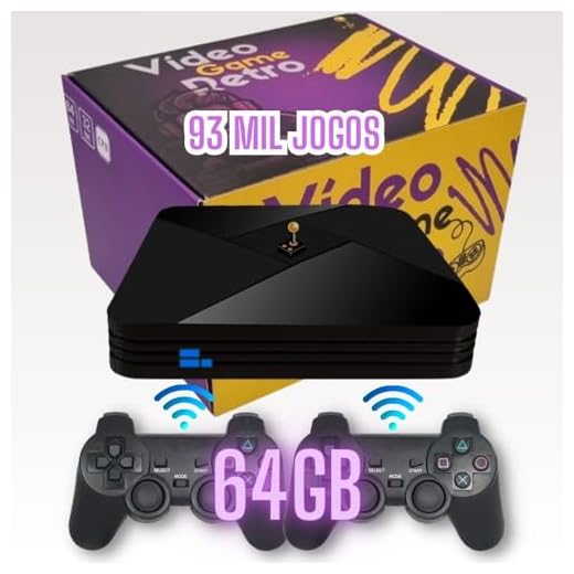 Game Retro Diversos Consoles 2 Controles Sem Fio 64GB 93 Mil Jogos Sistema Atualizado Jogue Arcade PS1 N64 Dreamcast PSP Emulador Multijogos
