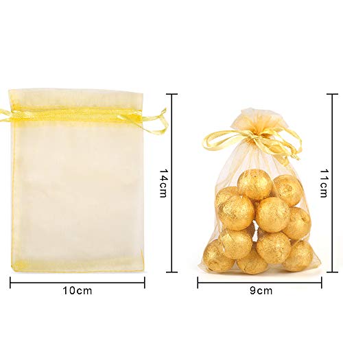 Bouraw 120Pcs Organza Bags 4x6 Inches with Drawstring, Jewelry Pouches Wedding Party Christmas Favor Gift Bags (Mixed Color)3