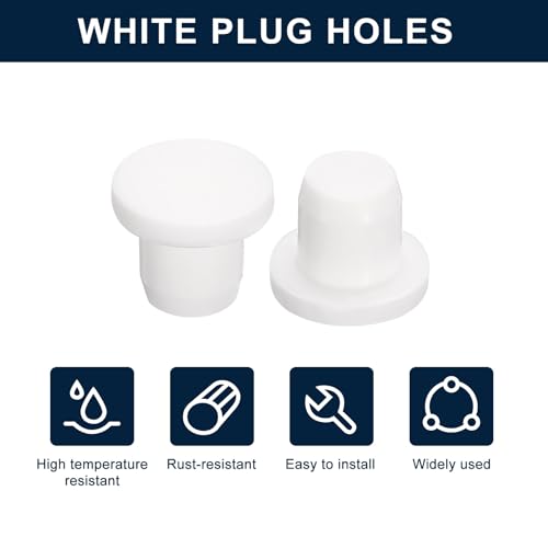 Image of uxcell 20 Pieces White Rubber Stopper, S8.5 Waterproof Plug Holes for 8.5mm / 0.33 inch Hole
