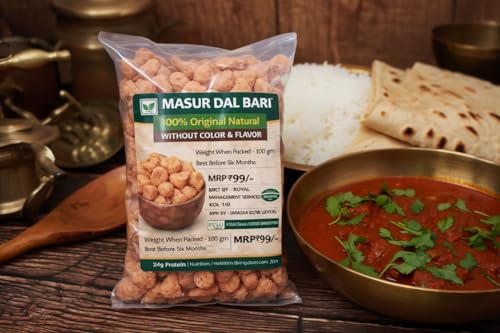 Image of masoor dal bori /masoor dal badi 100g pack of 1 /handmade masoor bori /masoor bori India /100% veg bori /high protein food /healthy cooking ingredient /homemade taste