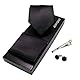 JEMYGINS 9cm Breit Extra lang Krawatte Herren Schwarz in Seide Geeigneter Hochzeit Fest und Einstecktuch Krawattenklammer Set(3)