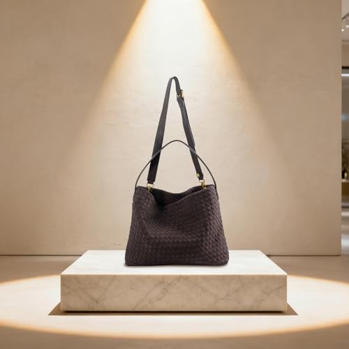 Bolso Tote tejido de gamuza para mujer miniatura 3