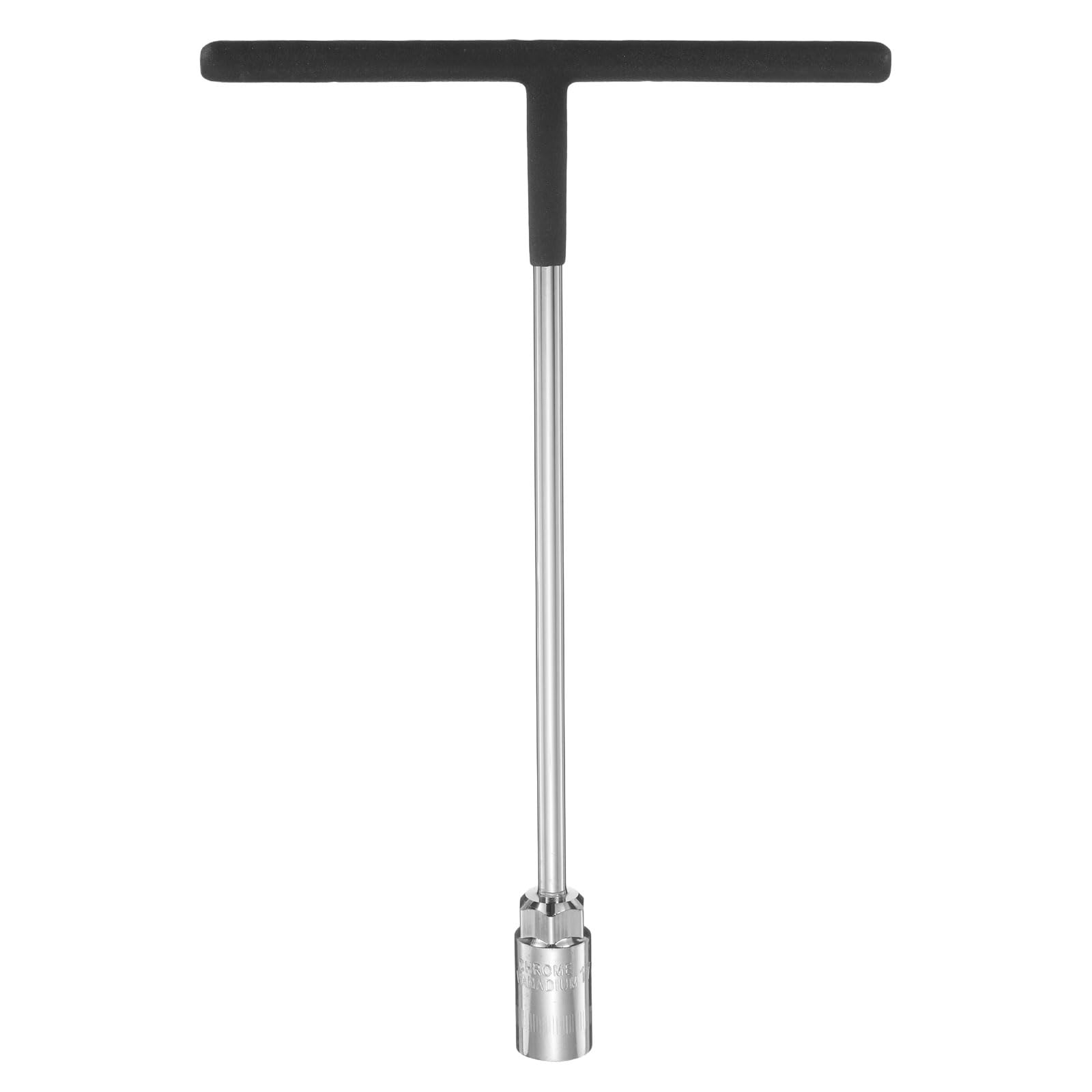 sourcing map T-Handle Socket Wrench 15mm Metric High Carbon Steel 6-Point Hex Hexagon T-Shape Spanner with Non-Slip Handle for Motorcycle Vehicle Car Bicycle Repair