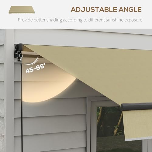 image for Outsunny 12' x 10' Retractable Awning, Patio Awning Sunshade Shelter w