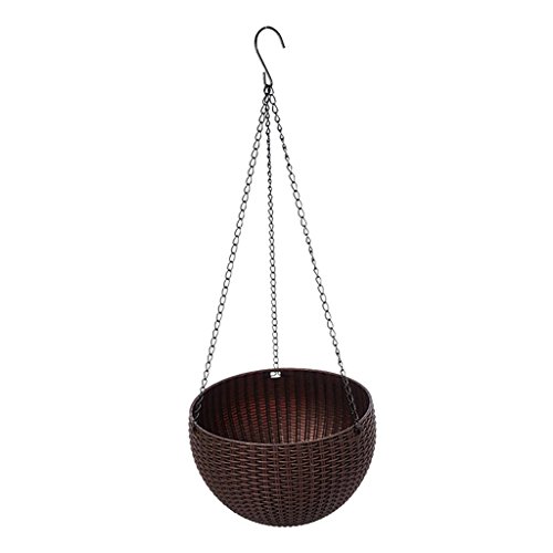 Preisvergleich Produktbild B Blesiya Hängetopf Blumenampel Hängeampel in Rattan Optik, 21cm - Braun