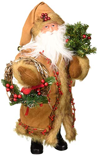 Santa's Workshop 8140 Cardinal & Berries Santa Figurine, Multi, 15