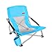 Nice C Camping sur la Plage Basse Chaise Pliante, Ultraléger Chaise avec Sac à Dos Porte-gobelet & Sac de Transport Compact et Robuste en Plein air, Camping (1 Paquet de Bleu)