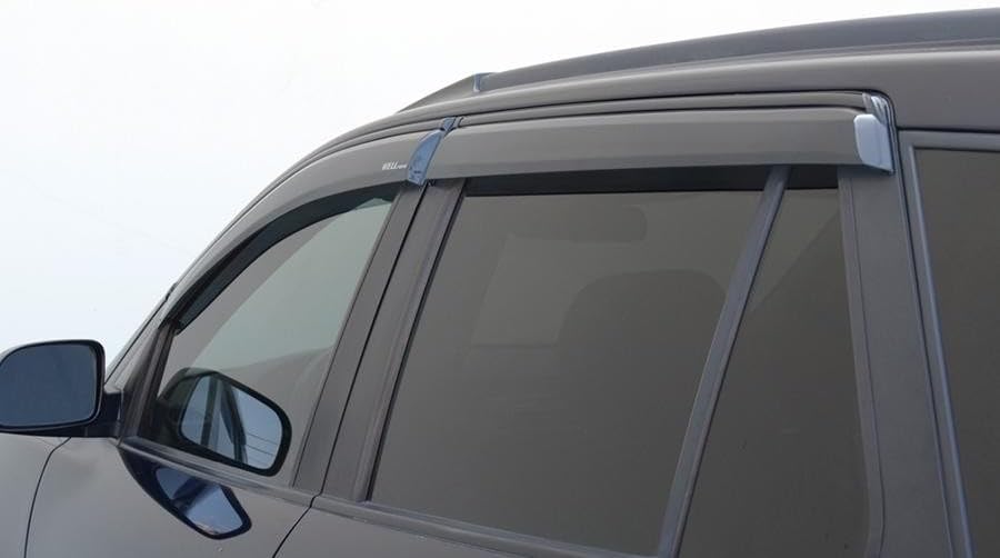 WellVisors Window Visors Wind Deflectors Compatible with Hyundai Santa Fe 2007-2012 with Black Trim Rain Guards 3-847HY002