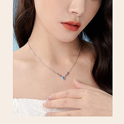 Colliers pour femmes avec pendentif en bois classique et zircon bleu cadeau idéal - 5