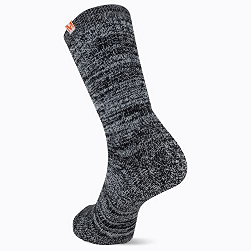 Merrell -Men's And -Women's Cloud Crew Socks-1 Pair Pack-Ultra Soft Cushioned Comfort Work And Sport Recovery, Black, Medium-Large #TOP2