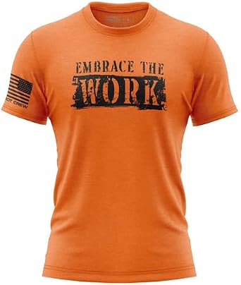 Patriot Crew Mens Embrace The Work T-Shirt, American Graphic High-Visibility Tee, Patriotic, USA & Freedom Style Shirt