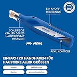 Dremel 7350 PET Krallenpflegese mit 3.6V Akku-Rotationswerkzeug Einfach zu bedienende, leichte Krallenschleifmaschine mit 2 Schleifzubehören, 1 Schutzhaube & 1 USB-Kabel, geeignet für Hunde und Katzen
