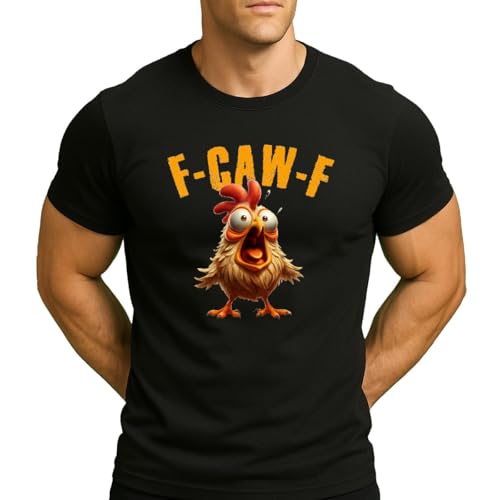 F-CAW-F Lustige Krähe Huhn Rabe Herren T-Shirt Schwarz L