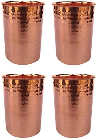 Rastogi Handicrafts Drinking Glass Cup Pure Copper Steins Tumble g