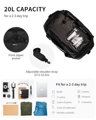 ECOHUB 16'' Personal Item Bag Mini Duffel Bag Small Travel Bag Underseat Carry on Bag for United Airlines Gym Bag for Women and Men3