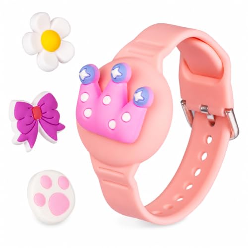 BendJoy Case for Tracker, Girls Cartoon Wristband with 4 Changeable Patterns, Protective Holder, Adjustable Watch Strap for Girls School Travel Outdoor