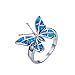 EVAEVA Retro Schmetterling Form Zirkon Ringe Frauen Modetrend Voller Schmetterling Ring Damen Schmuck Ringe Für Frauen Größe 5 11 Ringe Klettern Ringe Schwarz Damen (Blue, 8)