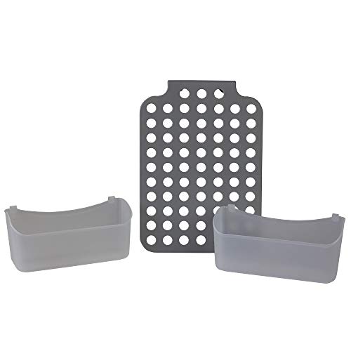 Home Basics Adjustable Over The Cabinet Door Mount Plastic Organizer Storage Space Saving Hanging Basket For Kitchen, Pantry, Vanity And Bathroom, Cle #TOP3