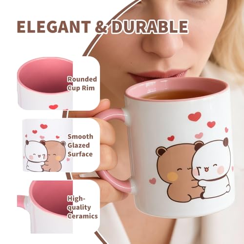 Dhqkqg Bubu Dudu Tasse, 330 ML Mignon Tasse en Céramique, Tasses à Café Amusantes, pour Café, Thé, Lait, Eau, pour la Maison et le Bureau, Cadeaux de Noël, Couple ou Anniversaire – vue 3