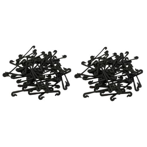 POPETPOP 2 Ensembles Bandage Piquets De Plantes Raisin Usine Holding Ficelle pour Le Jardinage Clips en Plastique pour Plantes Grimpantes Liens De Tomates Clips De Vigne Noir 50 Pièces * 2