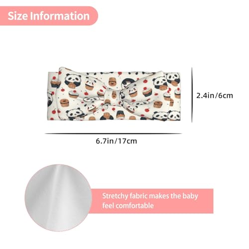 Cute Panda Cake Print Baby Girl Bows Headbands Baby Girls Newborn Headbands Infant Toddlers 0-6 Months3