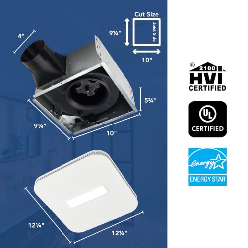 Image of Broan-NuTone Bathroom Exhaust Fan with LED Light, Easy Retrofit, Quiet 1 Sone, 110 CFM