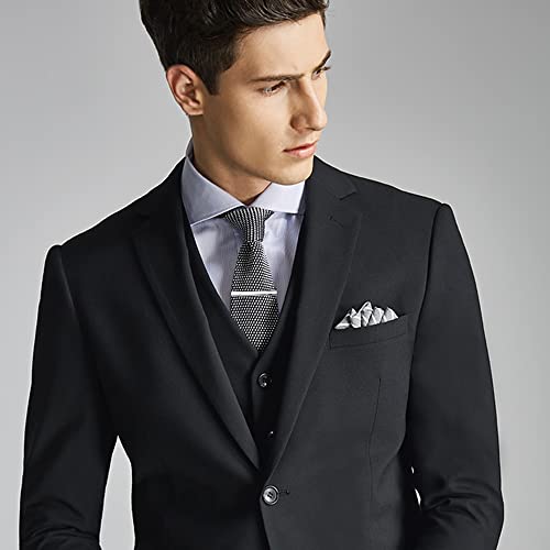 Sanfenly Tie Clips for Men - Black, Blue, Gold, Silver Tie Bars with Chain Set - Valentine's Day, Father's Day3