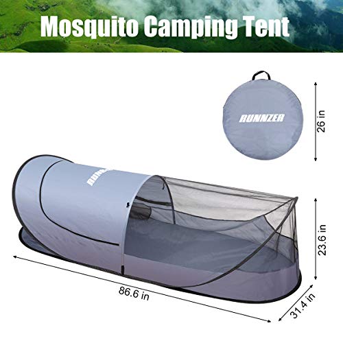 Single Portable Mosquito Net Tent, Pop UP Mosquito Tent for Camping Outdoor Travling Backyard, Self Standing Auto- Expanding