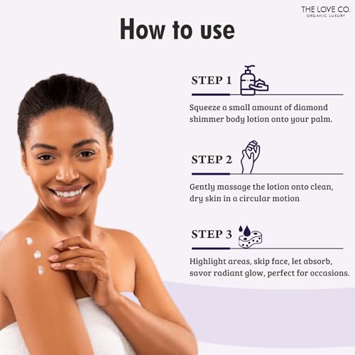 Image of THE LOVE CO. Night Kiss Body Lotion 250ml - Nourishing Moisturizer Cream for Dry Skin - Suitable for Men and Women with Jojoba Oil, Shea Butter & Vitamin E