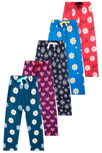Image of T2F Girls Regular Fit Cotton Printed Track Pants (Pack of 5)