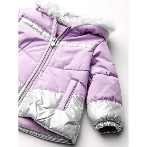 Image of LONDON FOG girls Snowsuit With Snowbib and Puffer Jacket