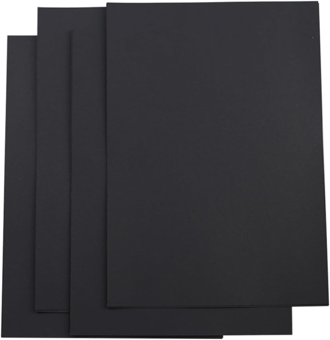 NIYANGLE 100 Pcs A4 Black Thickened Kraft Paper 150gsm Smooth Surface Easy to Cut DIY Scrapbook Drawing Paper for Crafting and Business Cards