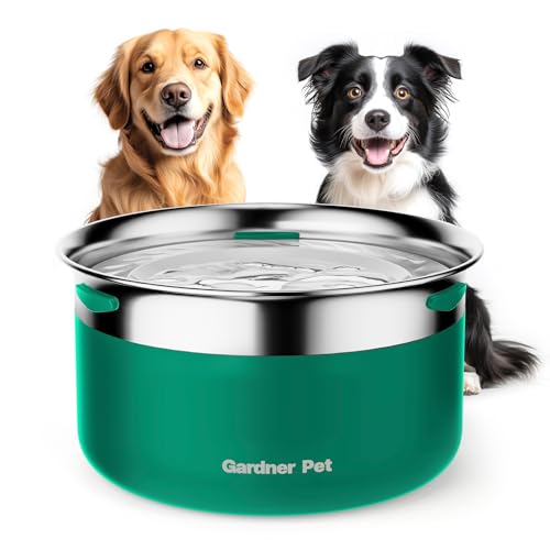 Gardner Pet Slow Water Bowl for Dogs – No Spill, Anti-Splash Floating Plate Design, Slows Drinking to Reduce Mess, Keeps Water Clean & Floors Dry, 2L
