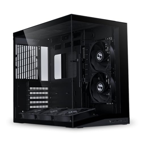 LIAN LI O11D MINI V2 Flow | Compact ATX Mid-Tower Airflow Computer Case | Panoramic View | High-Performance Airflow | Includes 5 x 120mm Reverse Blade Fans | Cable Management | Black (O11DMIV2FX)