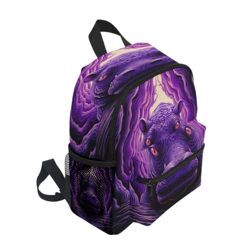 Sac à dos hippopotame violet résistant pour éviter le mal de dos - 2